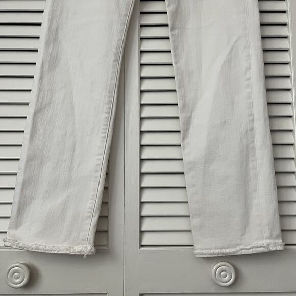 DL1961 Denim Mara Straight Mid Rise Instasculpt Ankle in white Milk, size 27 - Picture 3 of 15